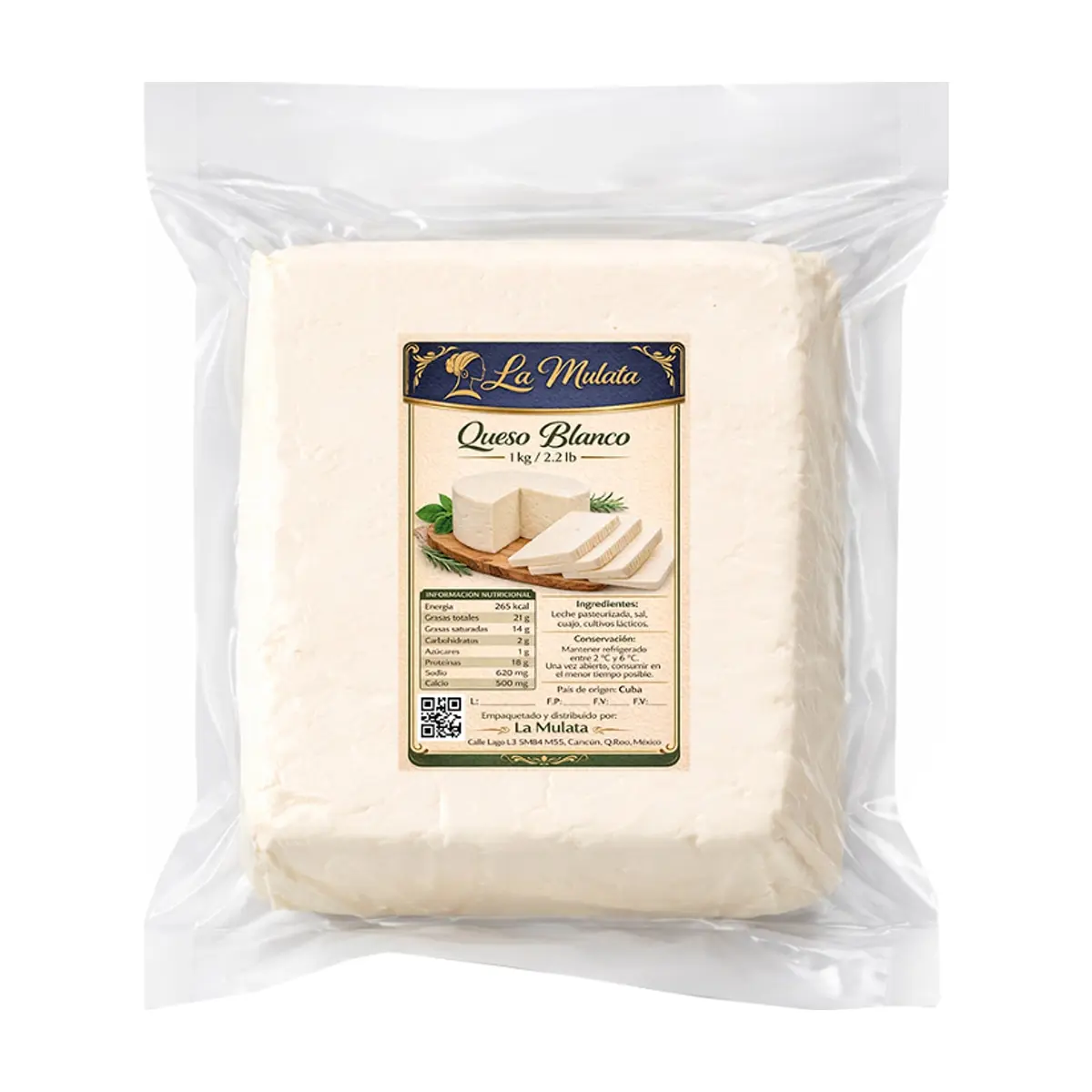 Queso blanco La Mulata (1 kg / 2.2 lb) - Imagen 1
