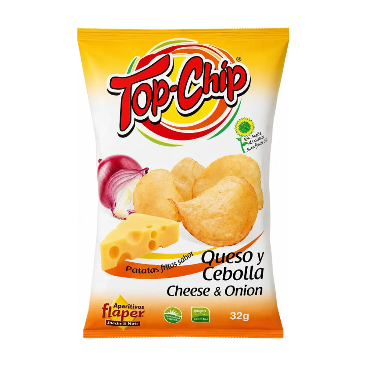 Papas fritas sabor a queso y cebolla Top-Chip Flaper (32 g / 1.13 oz)
