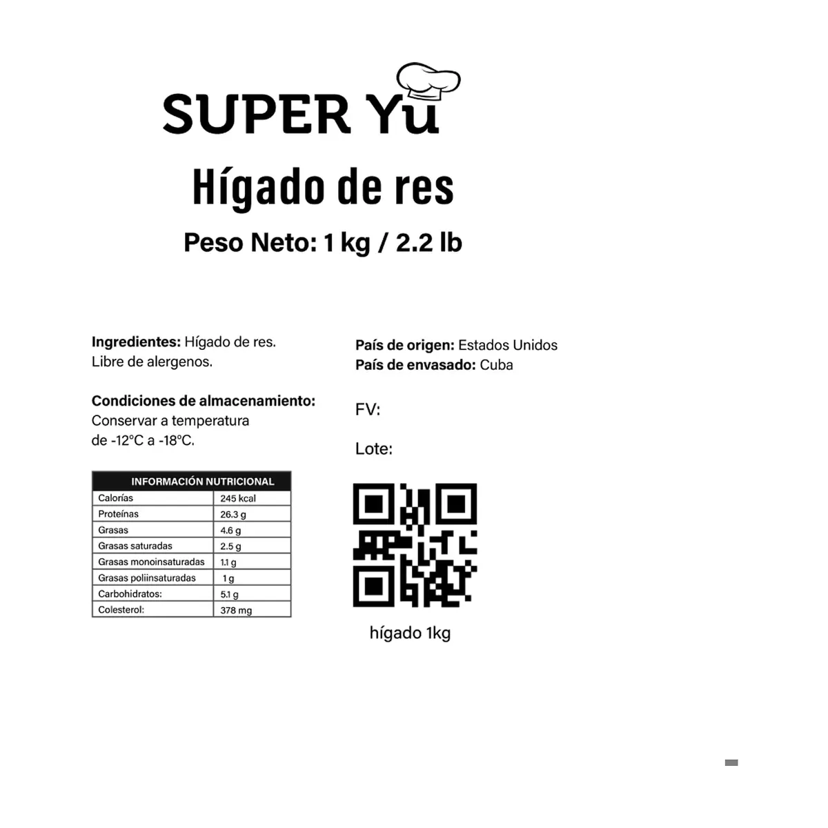 Higado de res Super Yu (1 kg / 2.2 lb) - Miniatura 3