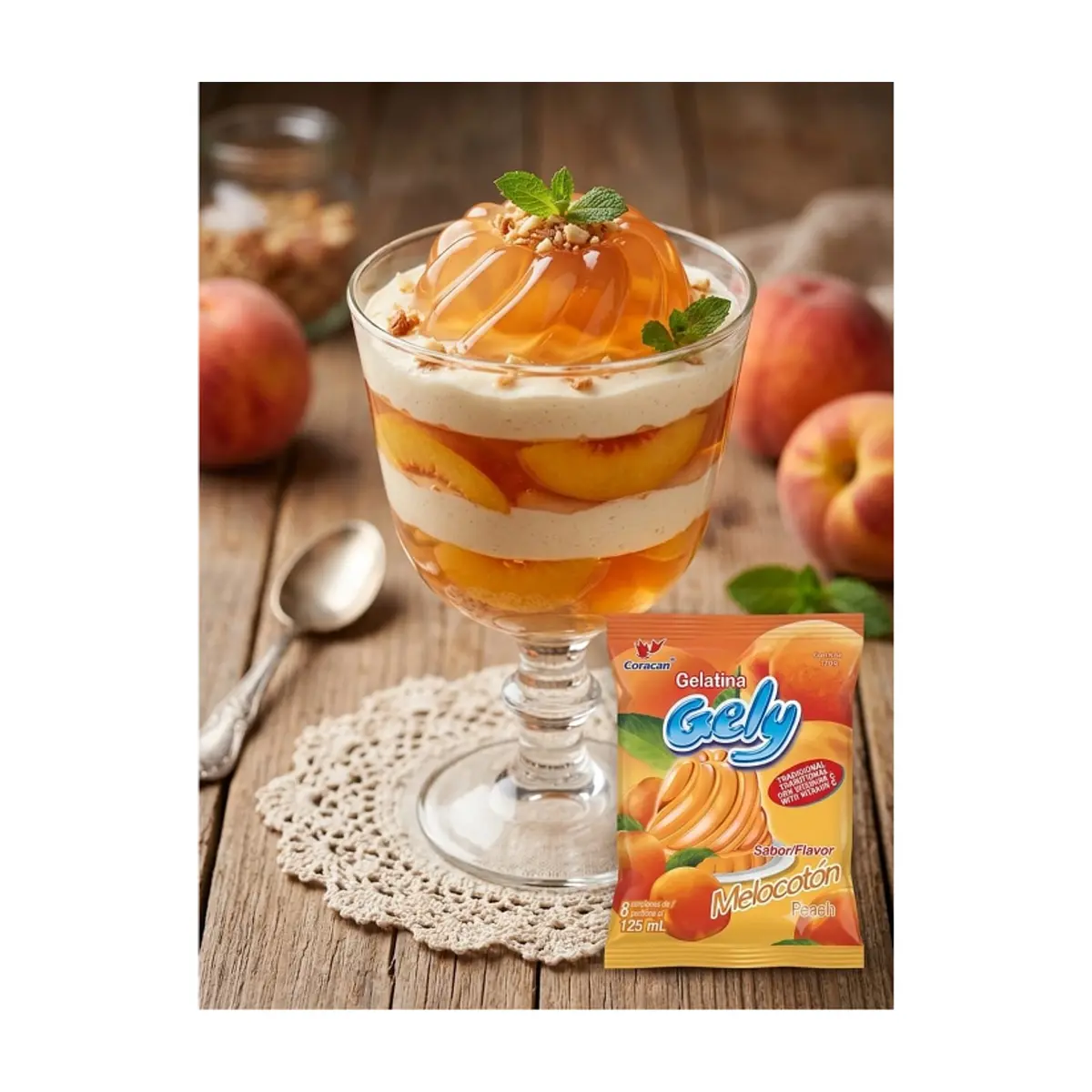 Gelatina sabor melocotón Gely (170 g / 5.9 oz) - Miniatura 5