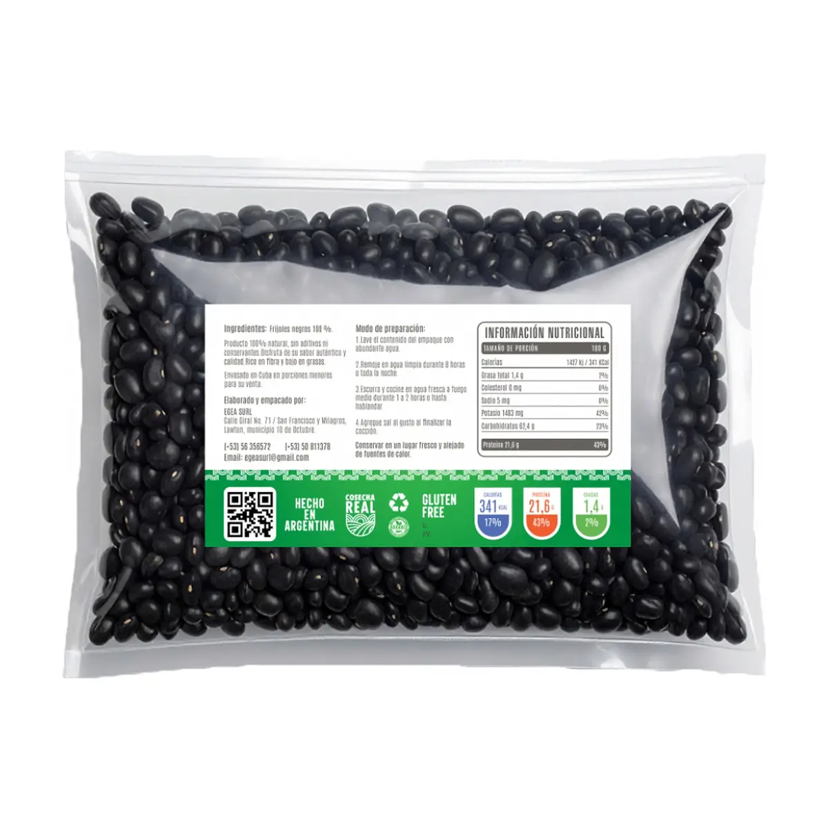 Frijoles negros Cosecha Real (10 x 1 kg / 2.2 lb) - Thumbnail 2
