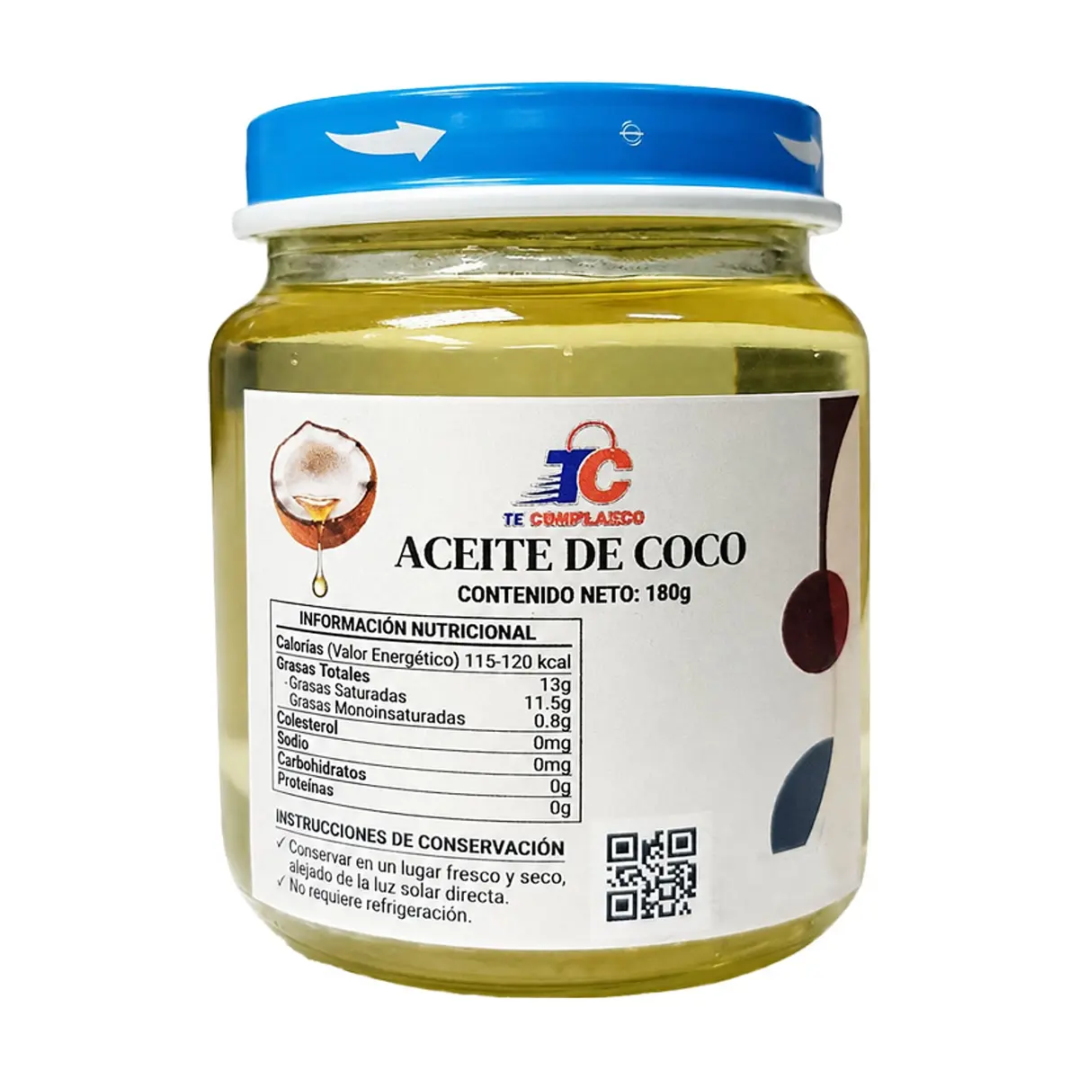 Aceite de coco Te Complazco (180 g / 6.3 oz) - Imagen 1