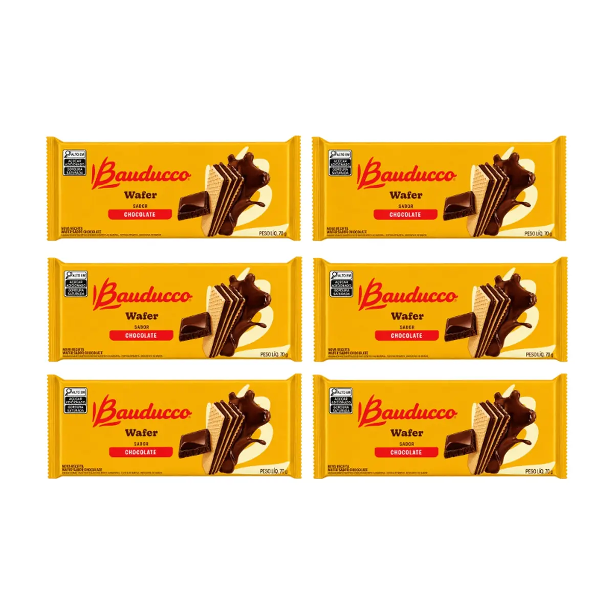 Sorbetos rellenos con crema sabor a chocolate Bauducco (6 x 70 g / 2.46 oz)