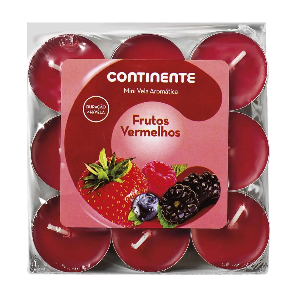 Mini velas aromáticas decorativas con aroma a frutos rojos Continente (18 x 11 g / 0.39 oz)