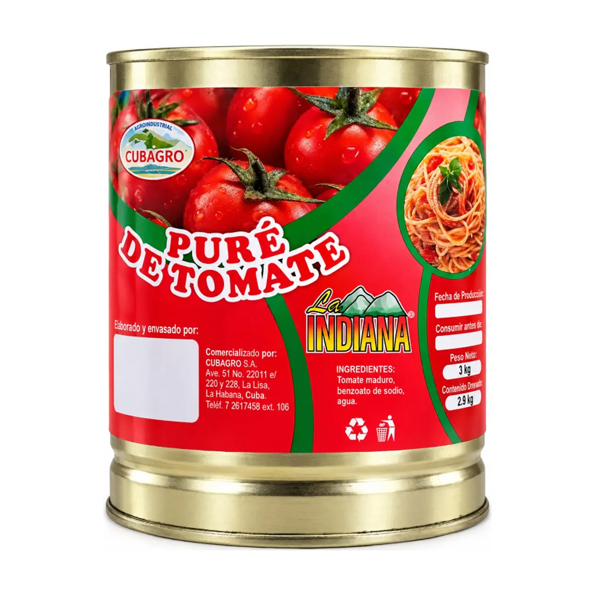 Puré de tomate La Indiana (3 kg / 6.6 lb) - Miniatura 1