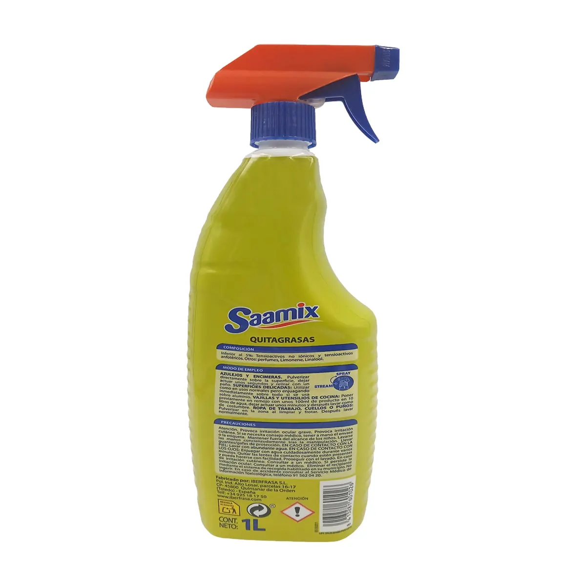 Quitagrasas sin espuma con aroma a limón Saamix (1 L) - Miniatura 3