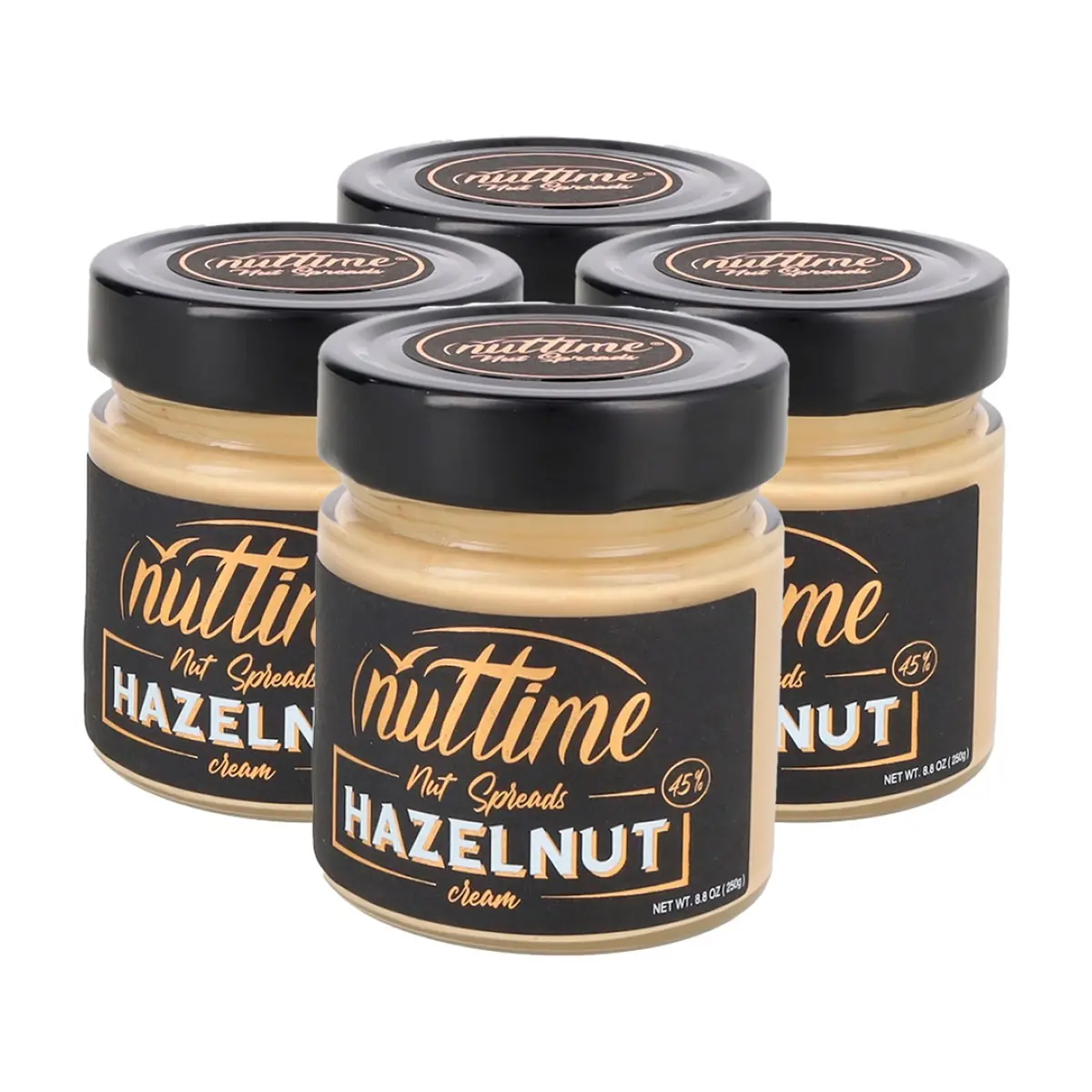 Crema de avellanas para untar Nuttime (4 x 250 g / 8.80 oz)