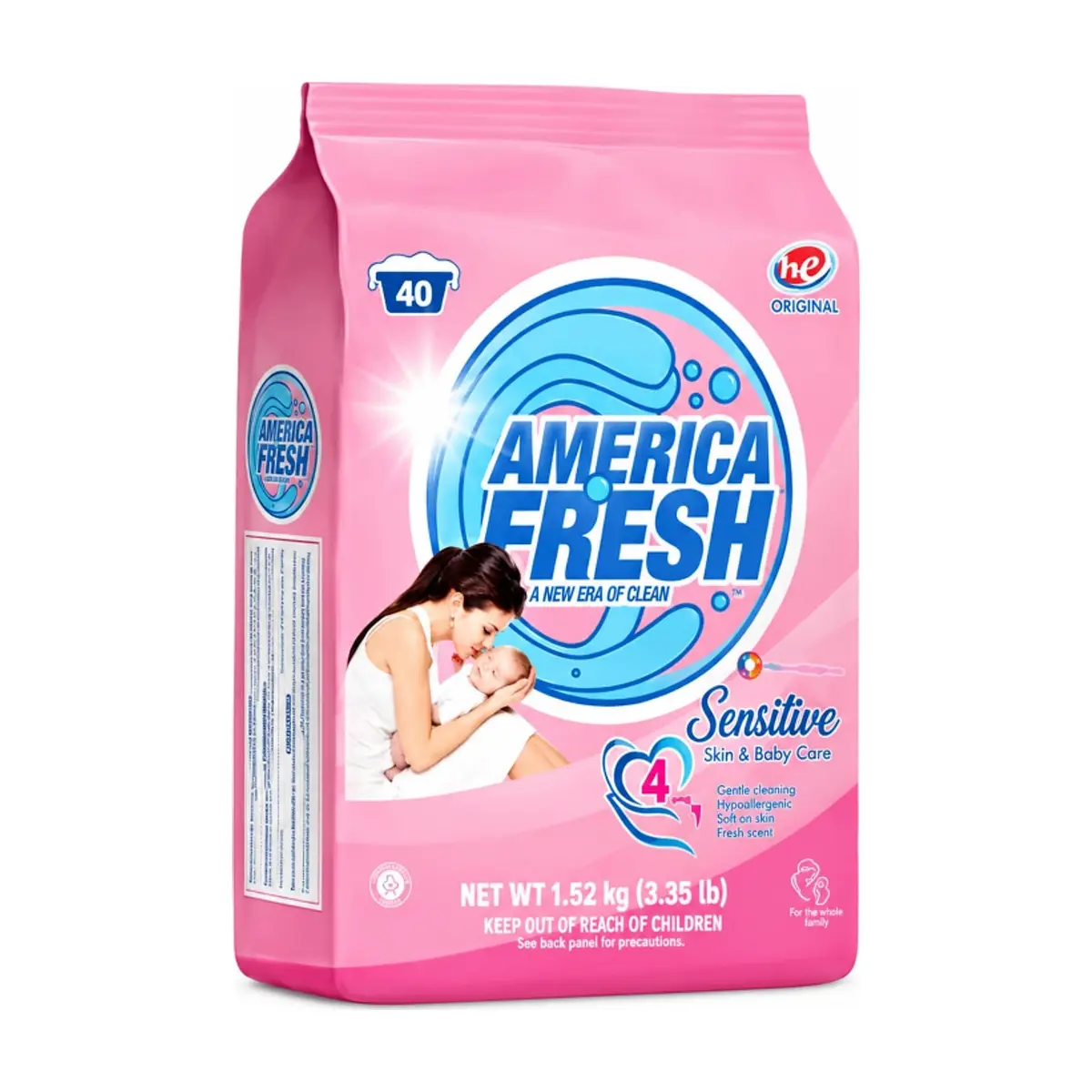 Detergente en polvo sensitivo + hipoalergénico America Fresh (1.52 kg / 3.35 lb) - Imagen 1
