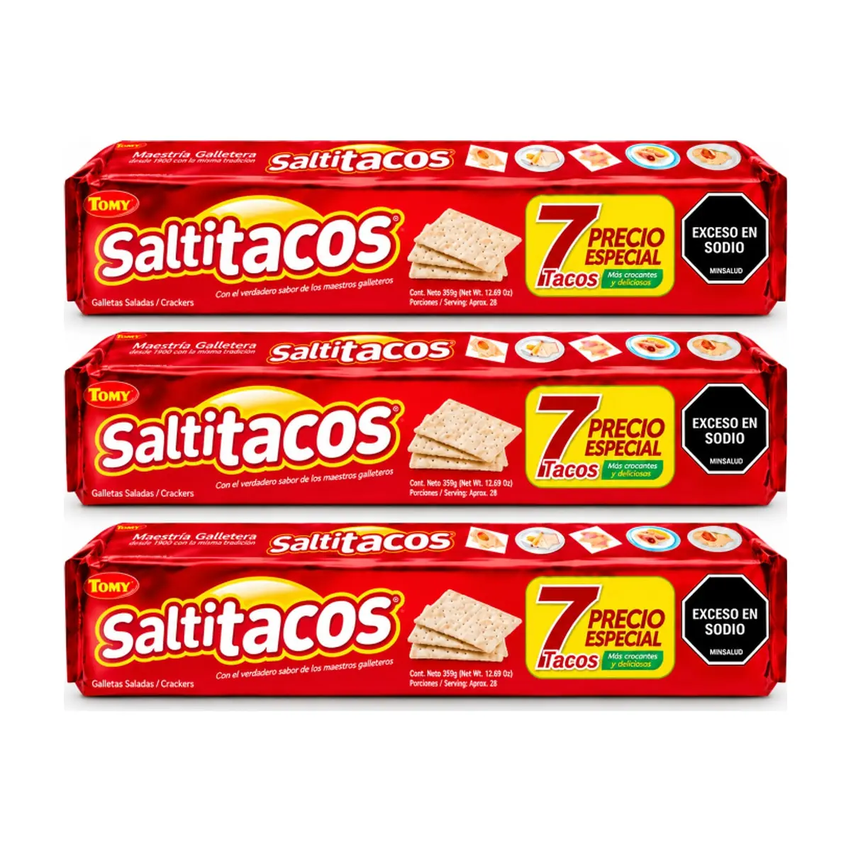 Galletas saladas Tomy Saltitacos (3 x 595 g / 1.3 lb)