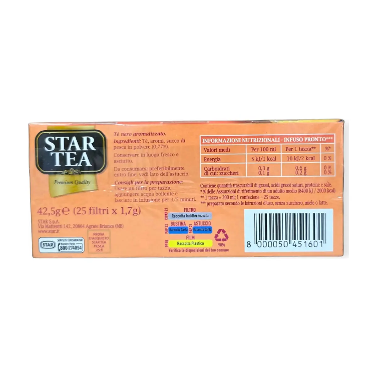 Té sabor a melocotón Star Tea (42.5 g / 1.49 oz) - Thumbnail 2