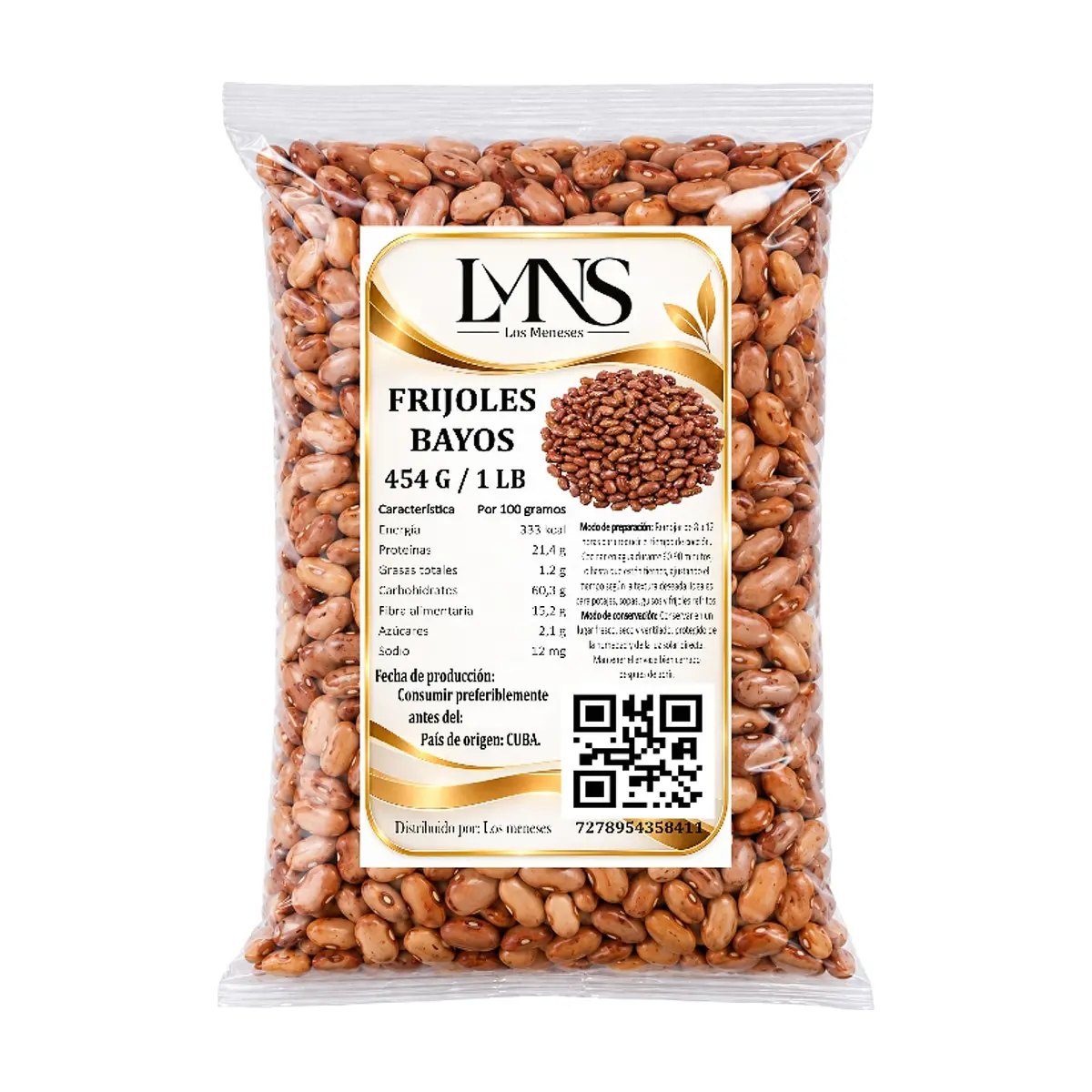 Frijoles bayos Los Meneses (454 g / 1 lb) - Miniatura 1