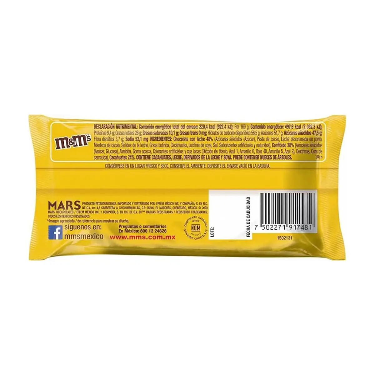 Chocolates con leche confitados con cacahuete M&M's (37.5 g / 1.32 oz) - Miniatura 3