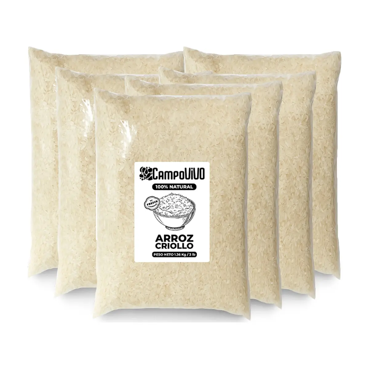 Arroz criollo Campo Vivo (6 x 1.36 kg / 3 lb)