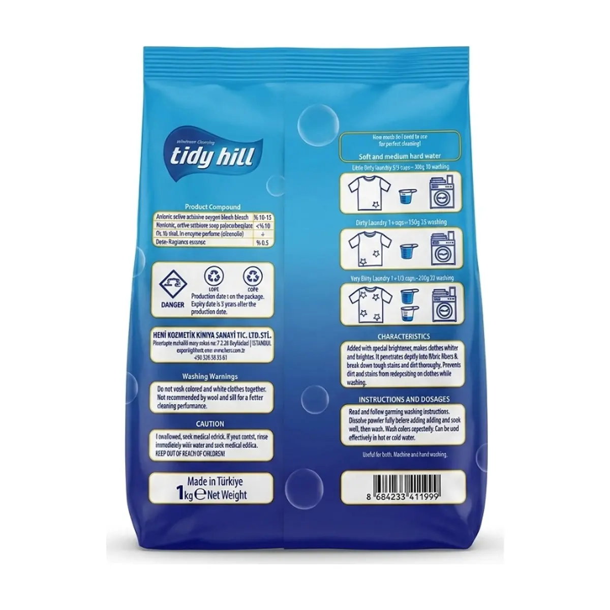 Detergente en polvo para ropa Tidy Hill (1 Kg / 2.2 Lb) - Thumbnail 2