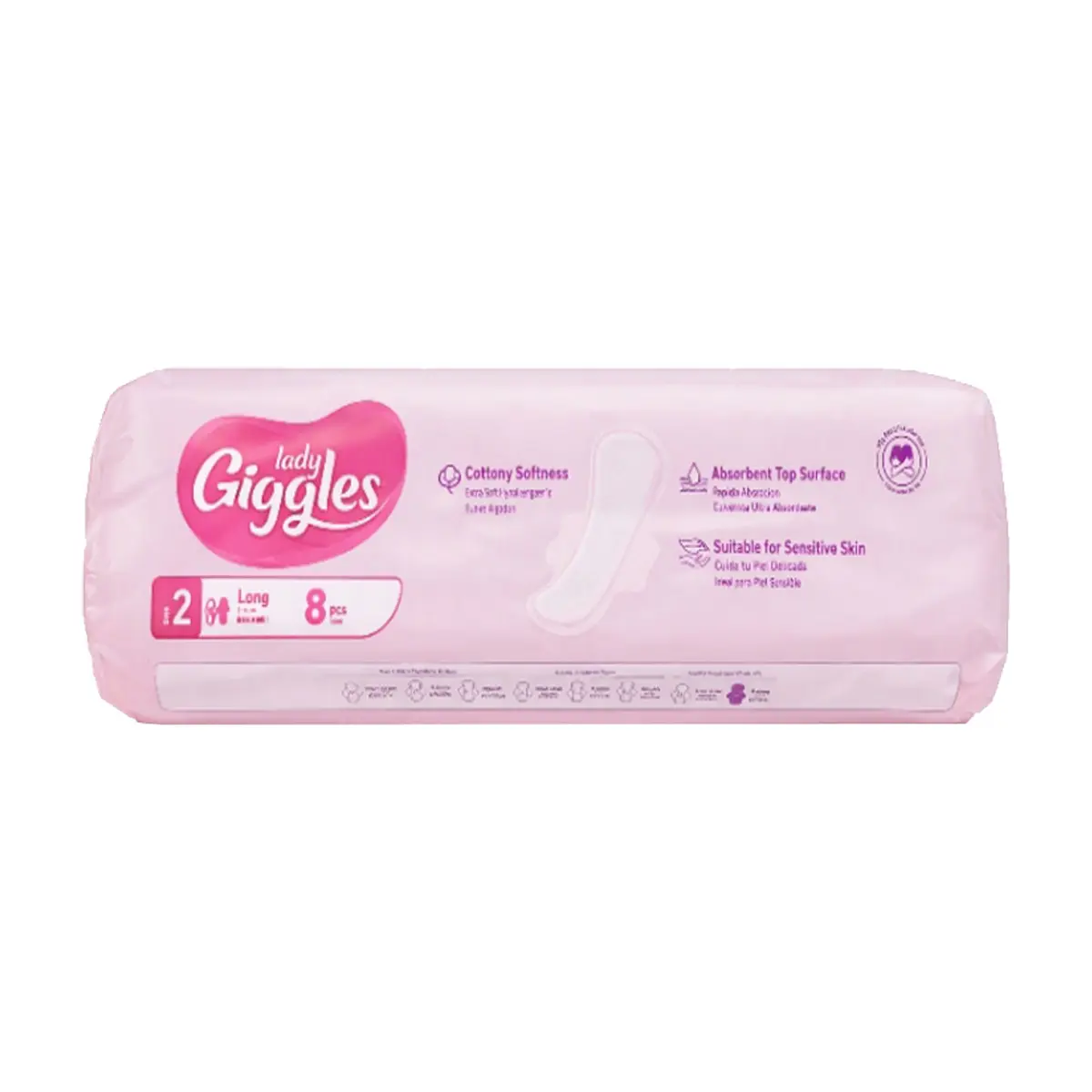 Toallas sanitarias larga talla 2 Lady Giggles (8 U)