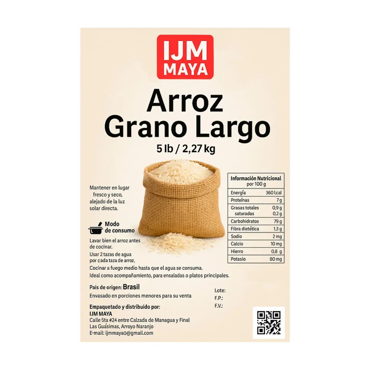 Arroz grano largo IJM Maya (2.26 kg / 5 lb) - Miniatura 3