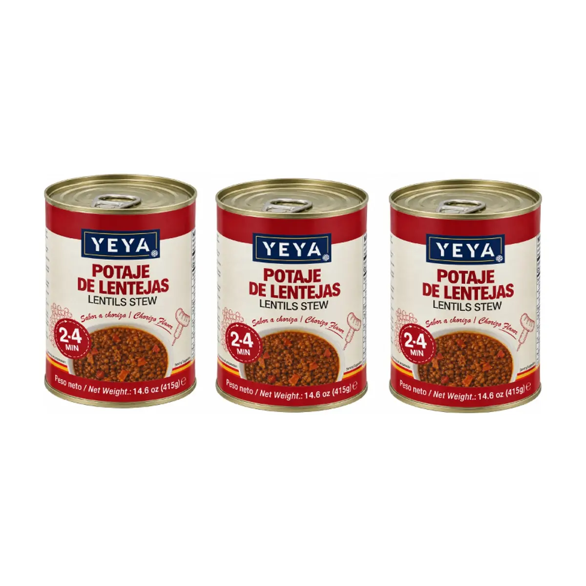 Potaje de lentejas YEYA (3 x 415 g / 14.6 oz) - Imagen 1