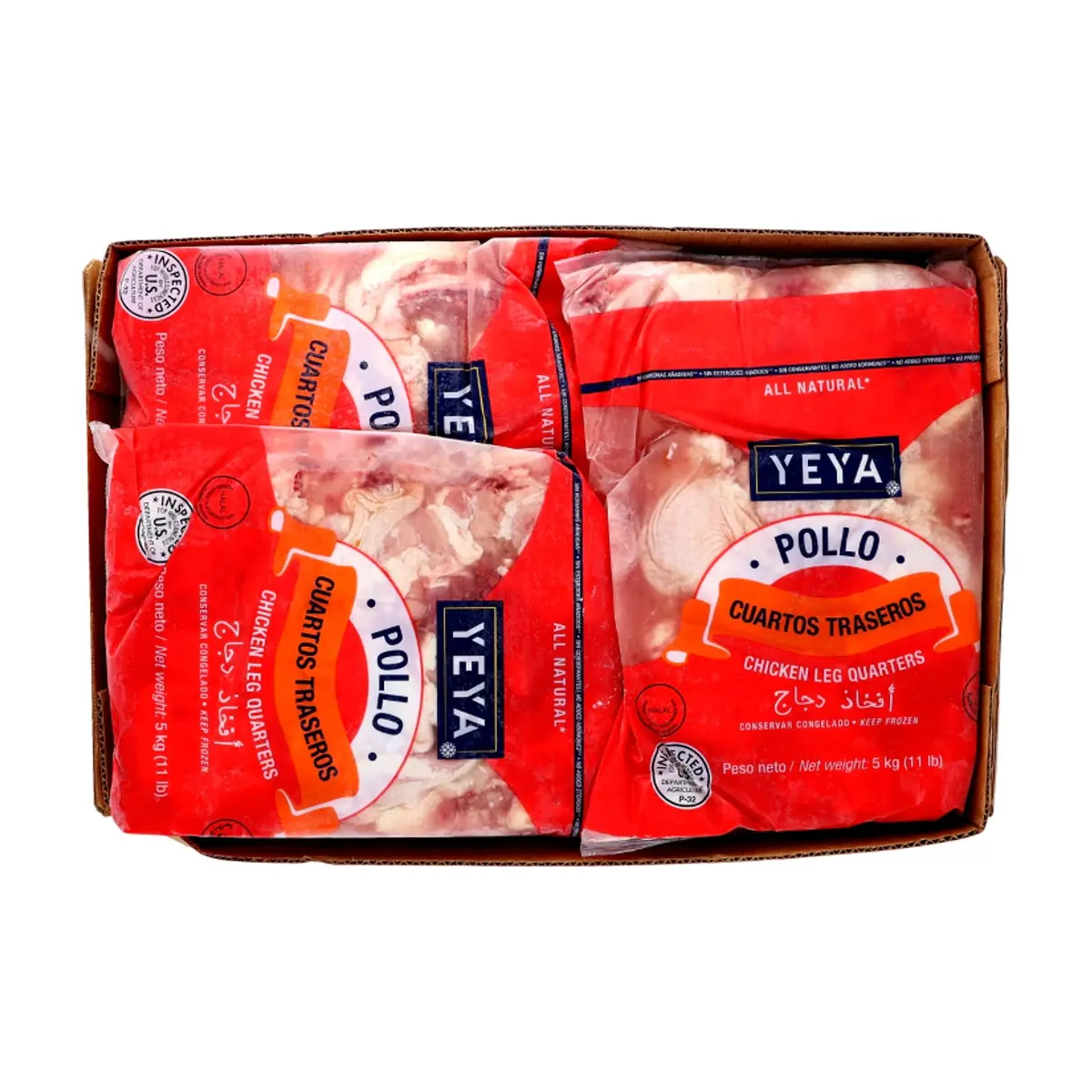 Caja de cuartos traseros de pollo Mar Jac -YEYA (15 kg / 33 lb)