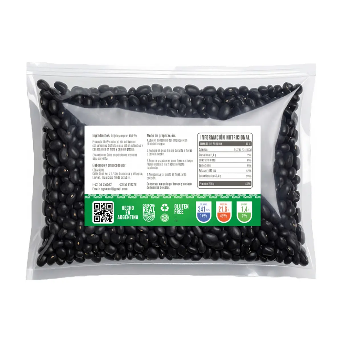 Frijoles negros Cosecha Real (2 x 1 kg / 2.2 lb) - Thumbnail 2