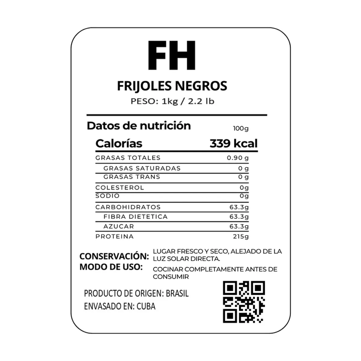 Frijoles negros Fresco Habana (1 kg / 2.2 lb) - Thumbnail 3