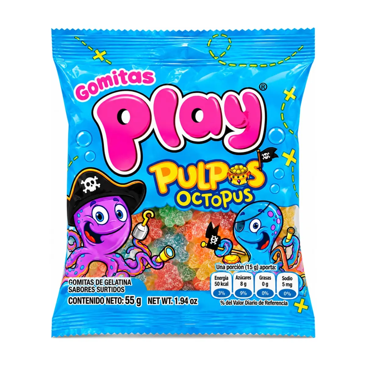 Gomitas de gelatina con forma de pulpo Play (55 g / 1.94 oz) - Thumbnail 2