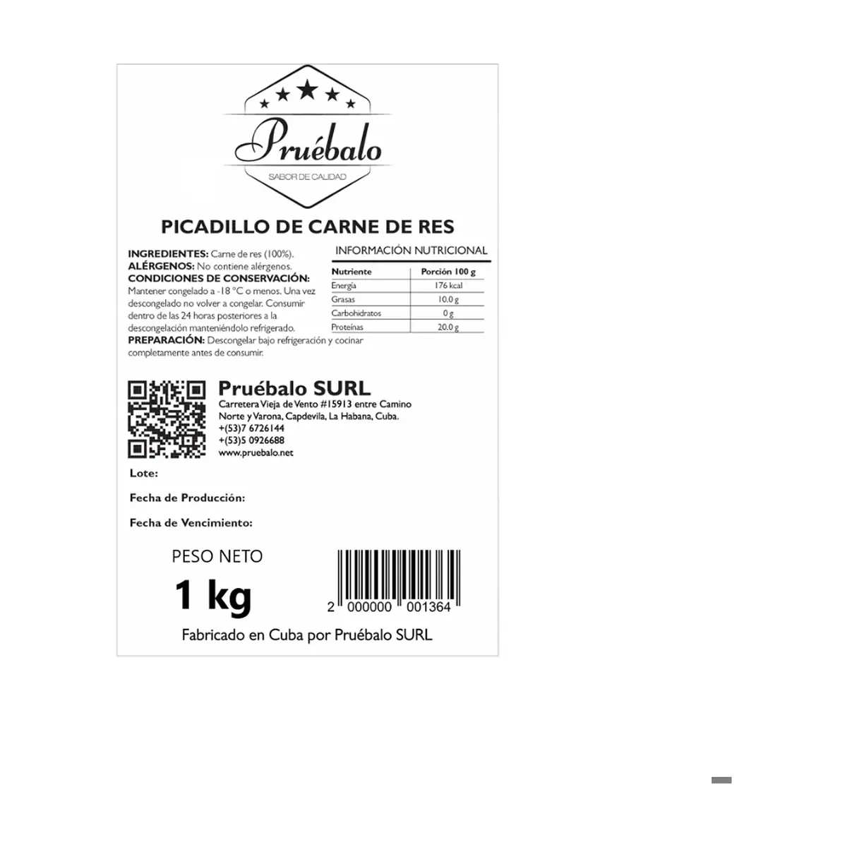 Picadillo de res Pruébalo (1kg / 2.2 lb) - Thumbnail 3