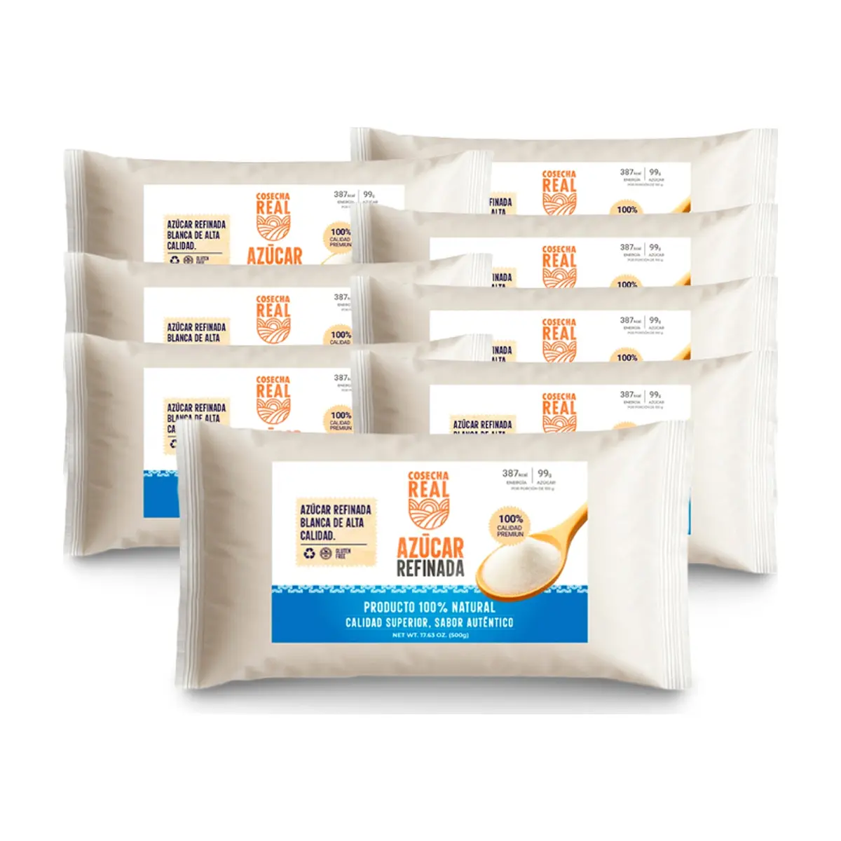 Azúcar blanca refinada Cosecha Real (8 x 500 g / 1.1 lb) - Miniatura 1