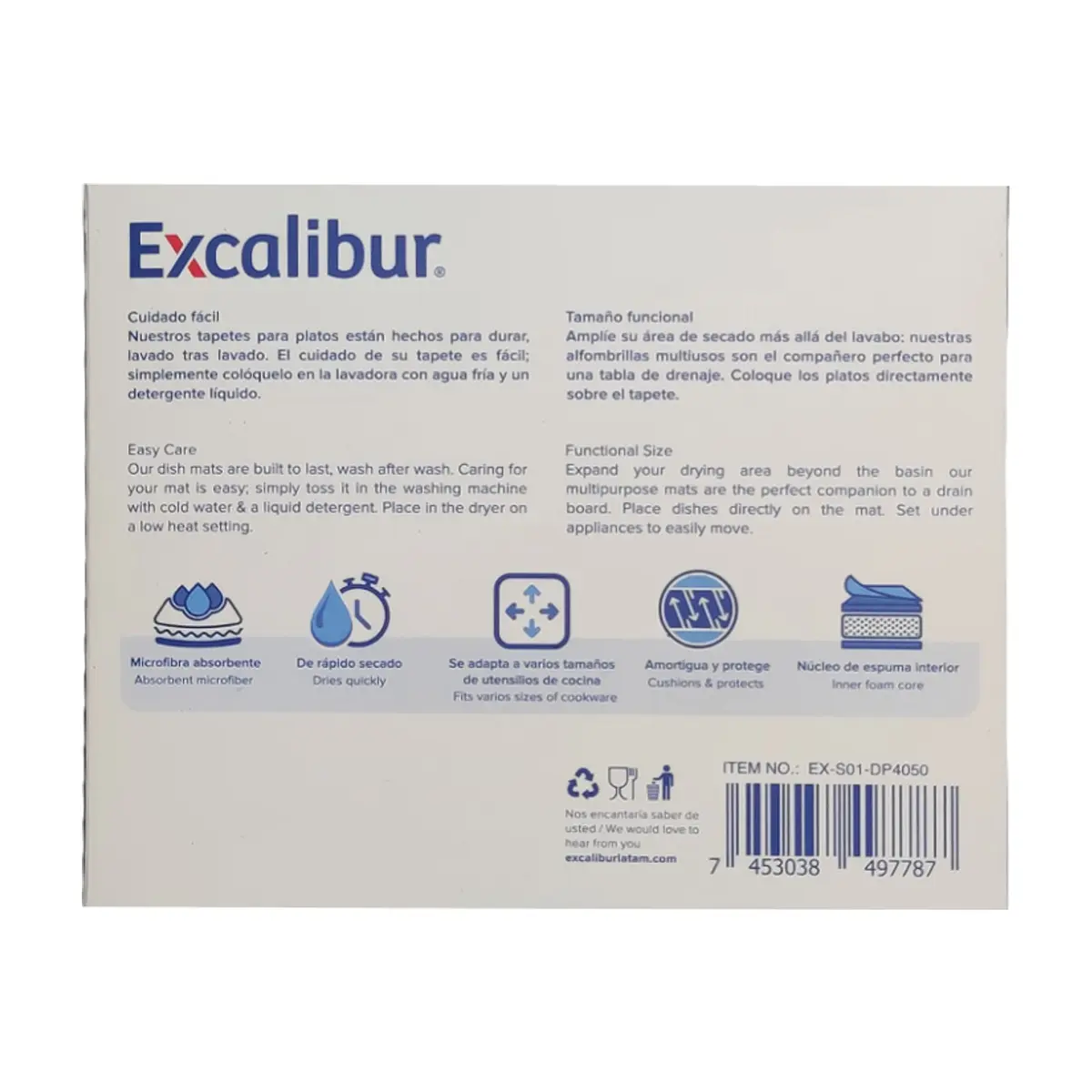 Tapete de microfibra para secado de 39 cm x 50 cm Excalibur - Thumbnail 7