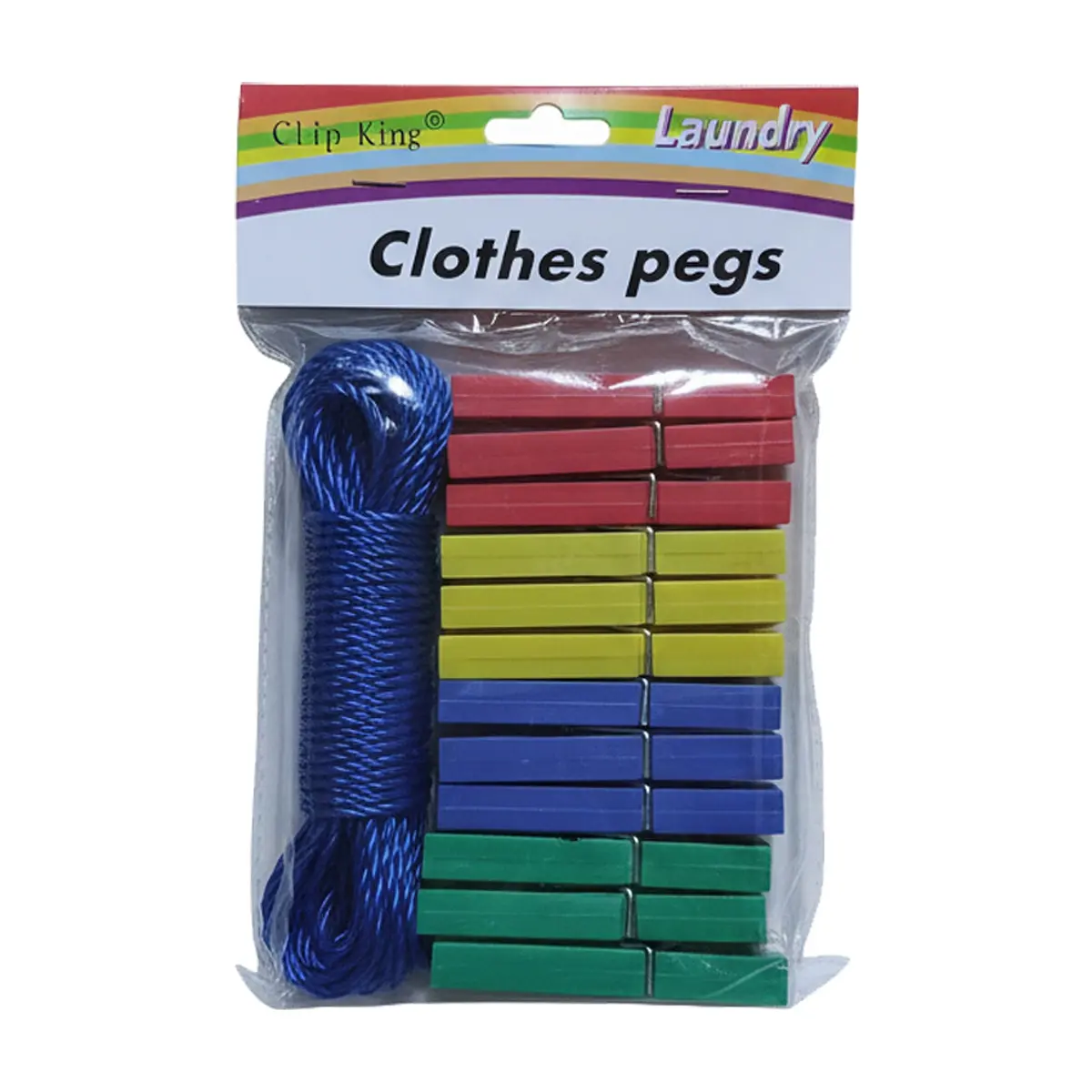 Pinza plástica para ropa con soga para tender Ray (12 U)