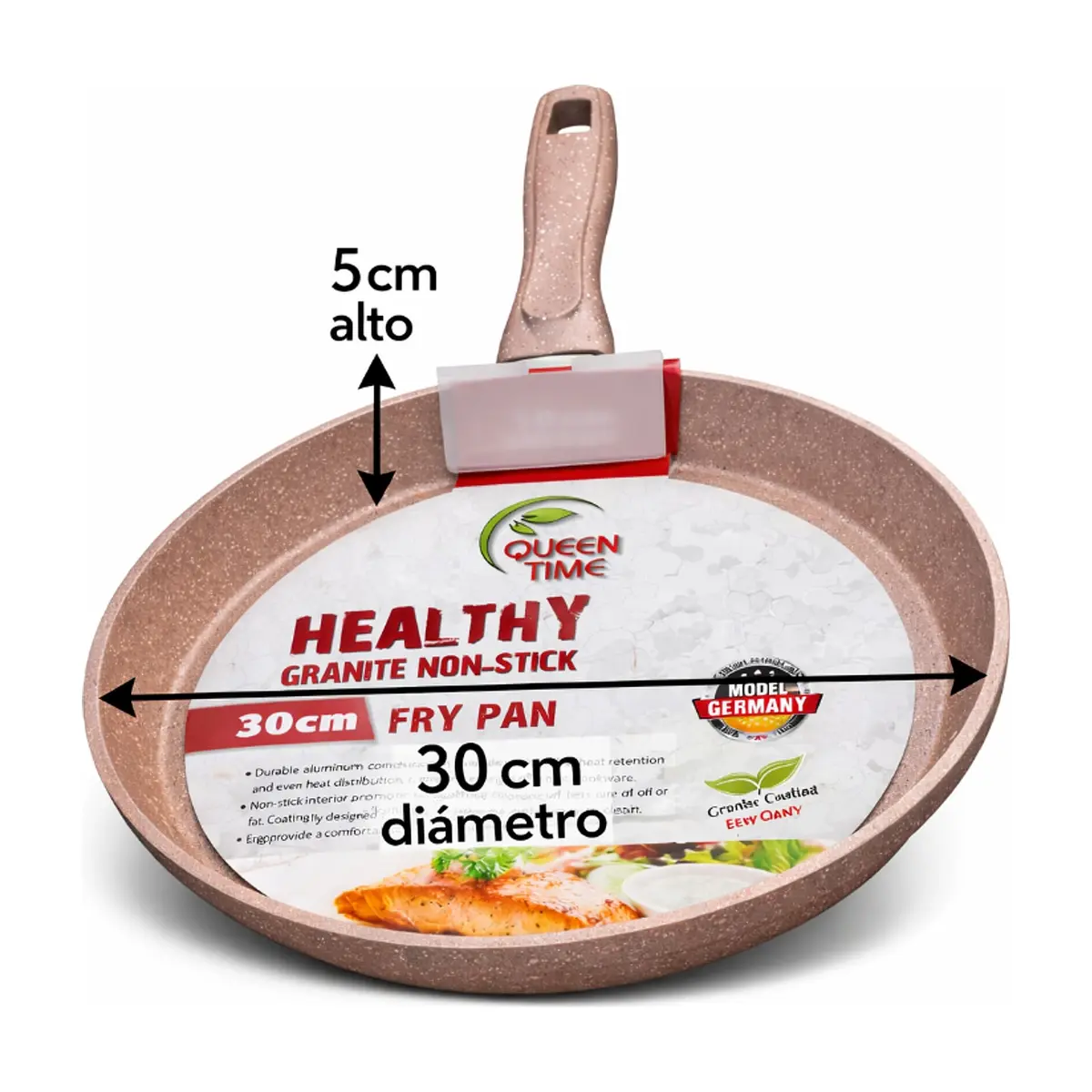 Sartén antiadherente de granito de 30 cm Queen Time - Miniatura 3