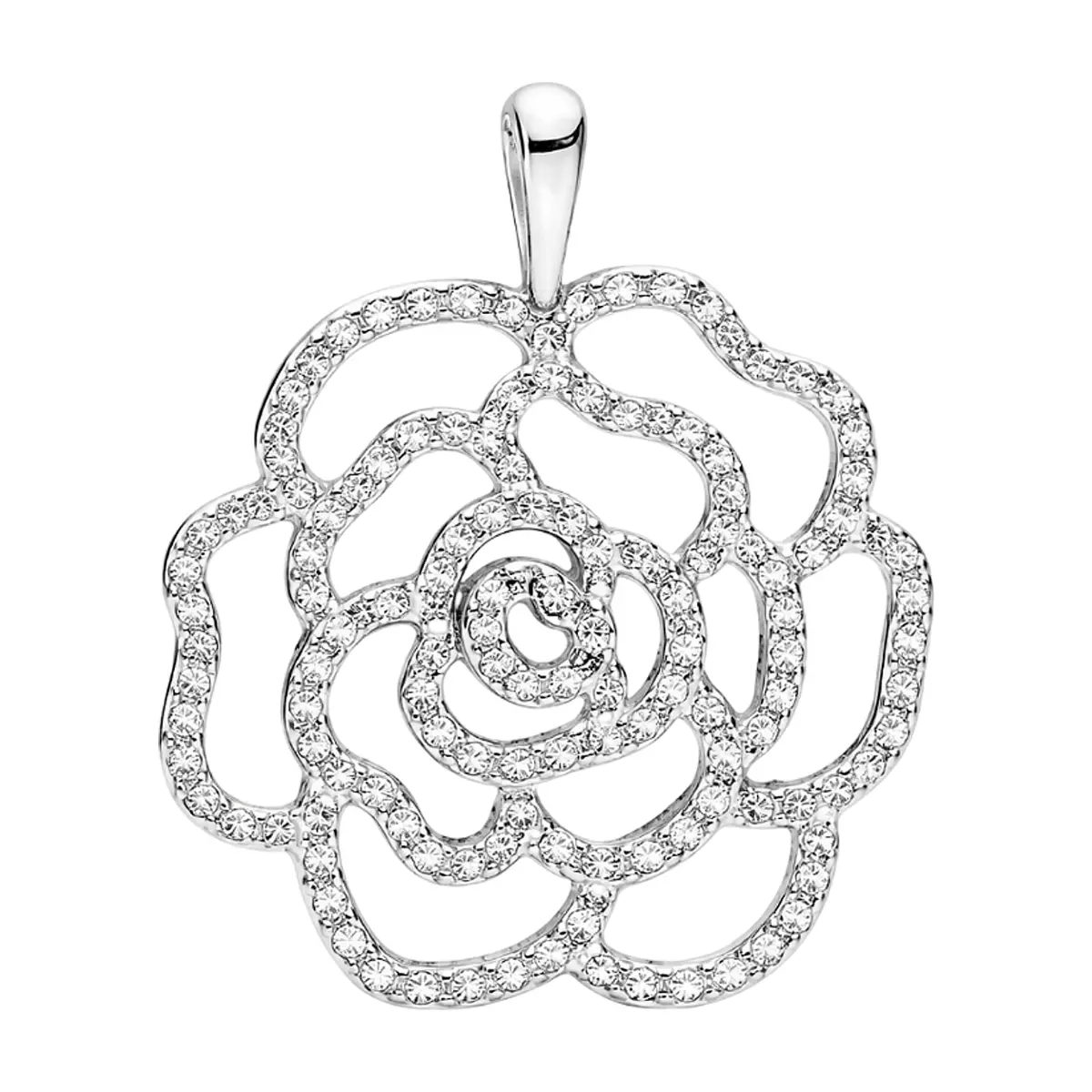 Colgante de plata S925 estilo Pandora flor de rosa