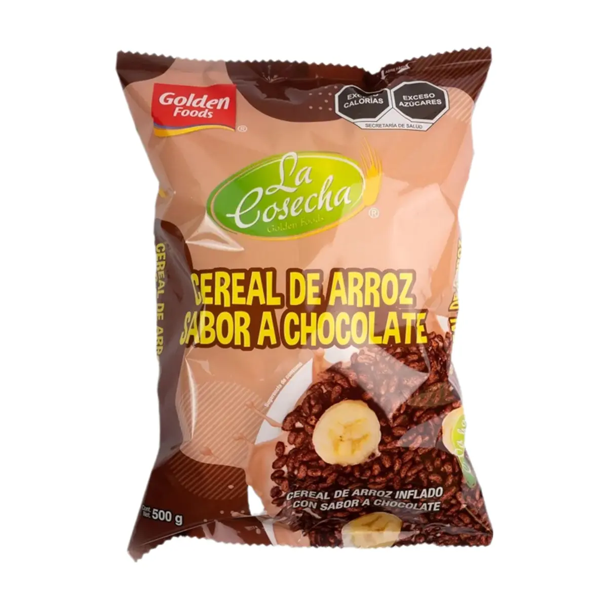 Cereal de arroz inflado con sabor a chocolate La Cosecha Golden Foods (500 g / 1.1 lb)