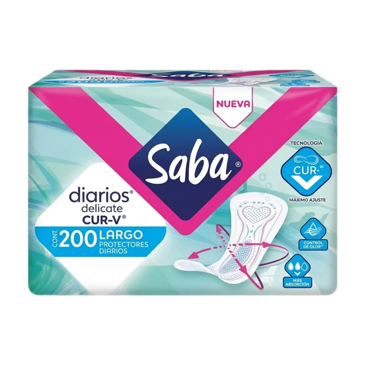 Protectores diarios largos delicate CUR-V largo Saba (200 U) - Miniatura 1