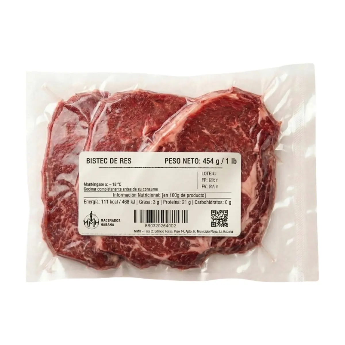 Bistec de res Macerados Habana (454 g / 1 lb)
