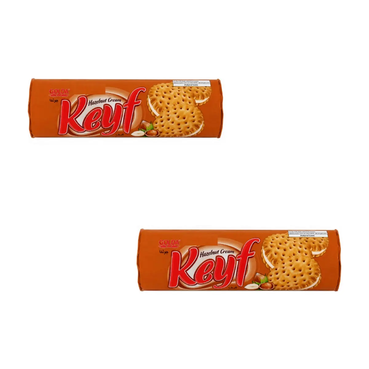 Galleta sándwich de crema de avellana Keyf Golda (2 X 140 g / 4.94 oz)