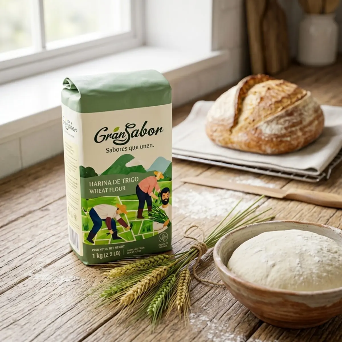 Harina de trigo natural Gran Sabor (1 kg / 2.2 lb) - Miniatura 4