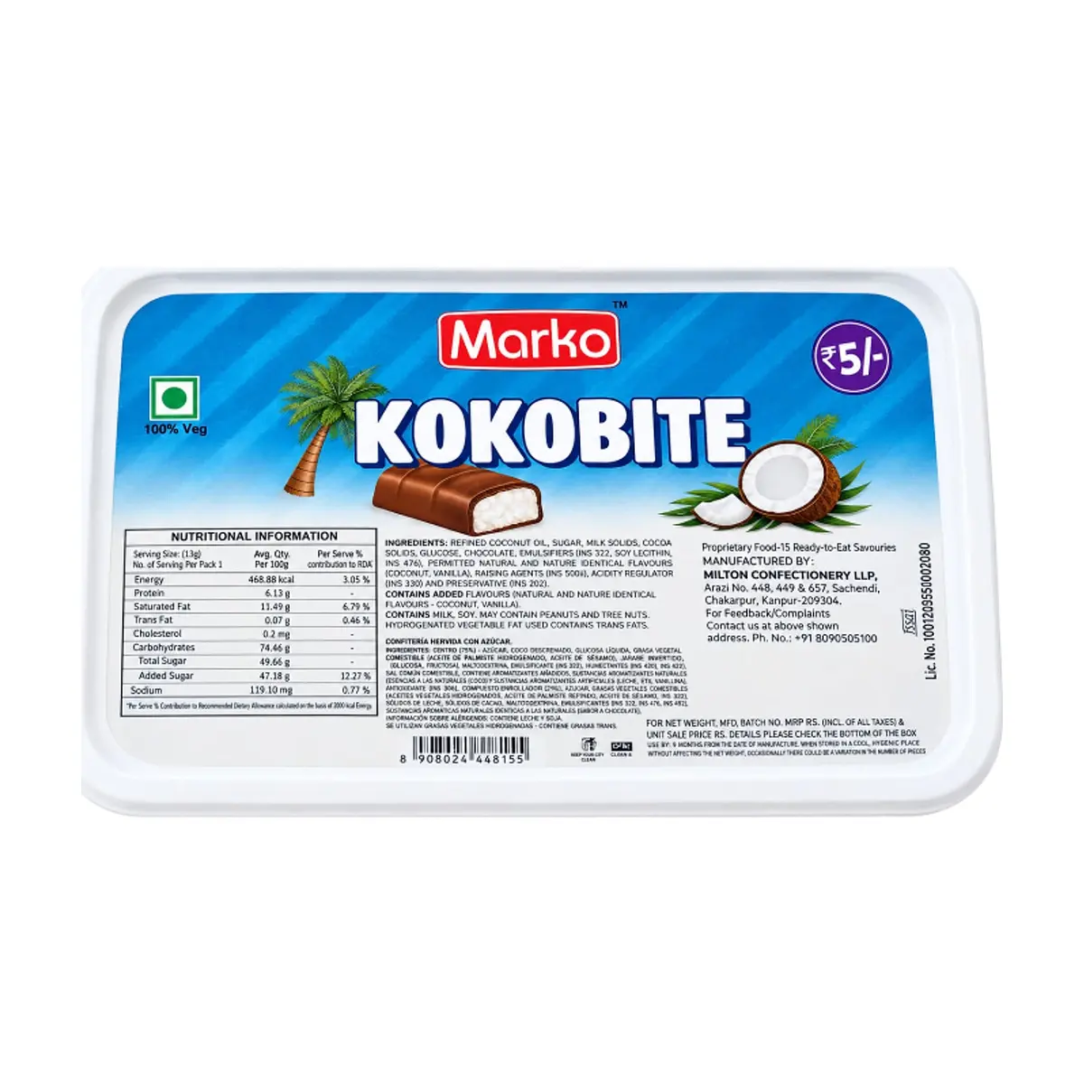 Chocolates rellenos de coco Kokobite Marko (30 x 13 g) - Thumbnail 2