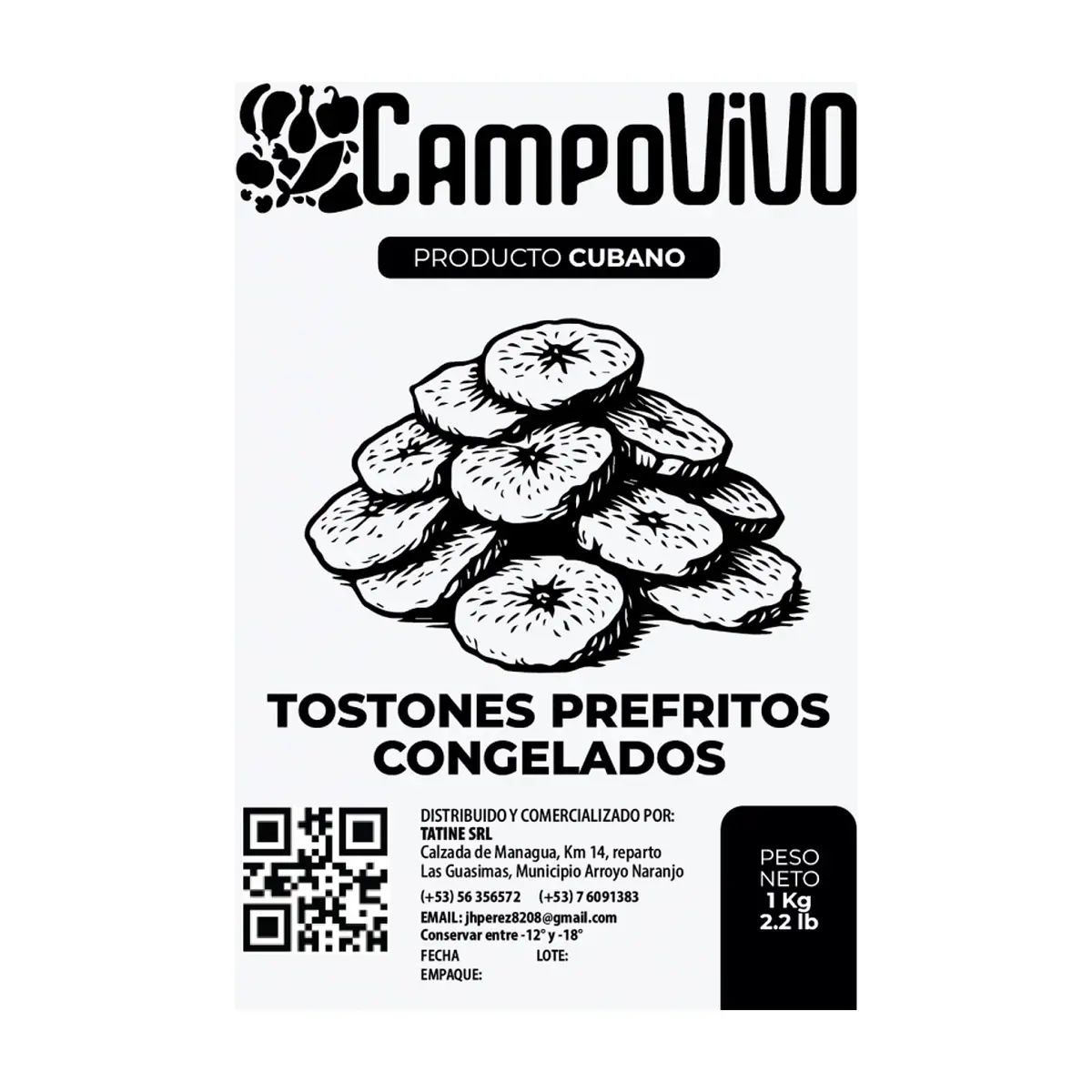 Tostones prefritos congelados Campo Vivo (1 kg / 2.2 lb) - Thumbnail 3