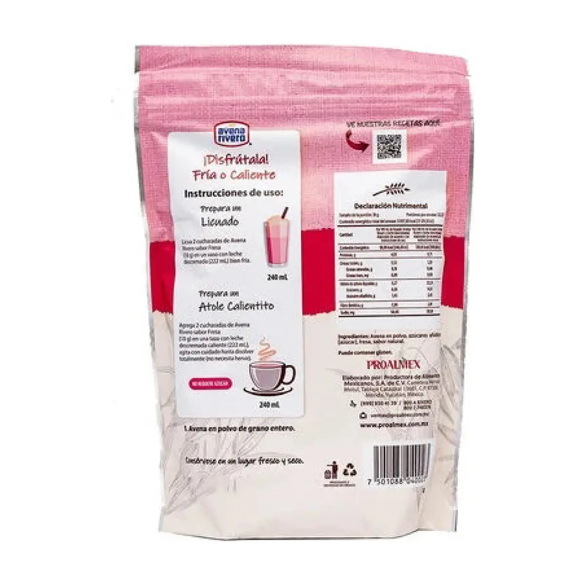Avena en polvo sabor fresa Avena Rivero (400 g / 14.11 oz) - Thumbnail 2