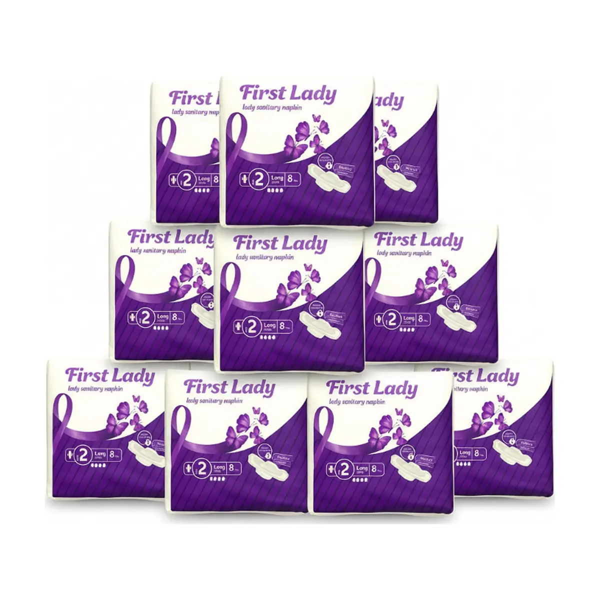 Toallas sanitarias largas First Lady (10 x 8 U)