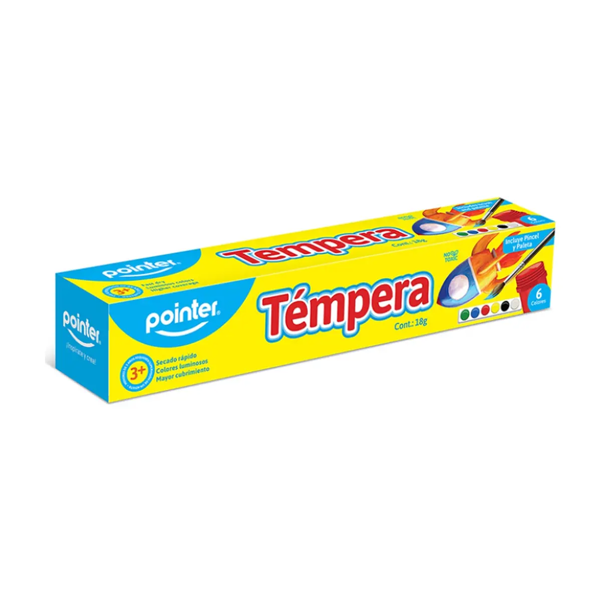 Juego de temperas de 6 colores Pointer