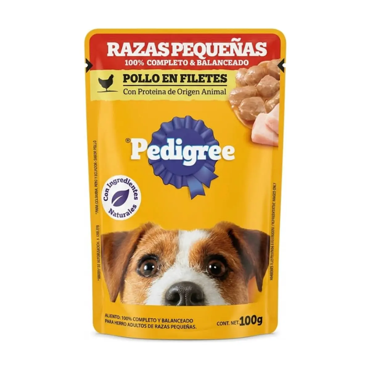 Comida para perros razas pequeñas sabor pollo en filete Pedigree (100 g / 3.5 oz) - Miniatura 3