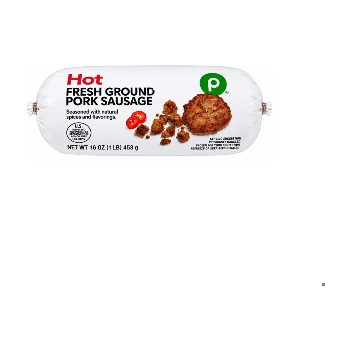 Salchicha de cerdo molida fresca y picante, sazonada con especias y aromatizantes naturales Publix (453 g / 1 lb) - Imagen 1