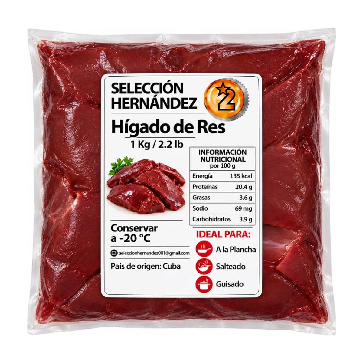 Hígado de res Selección Hernández (1 kg / 2.2 lb) - Miniatura 1