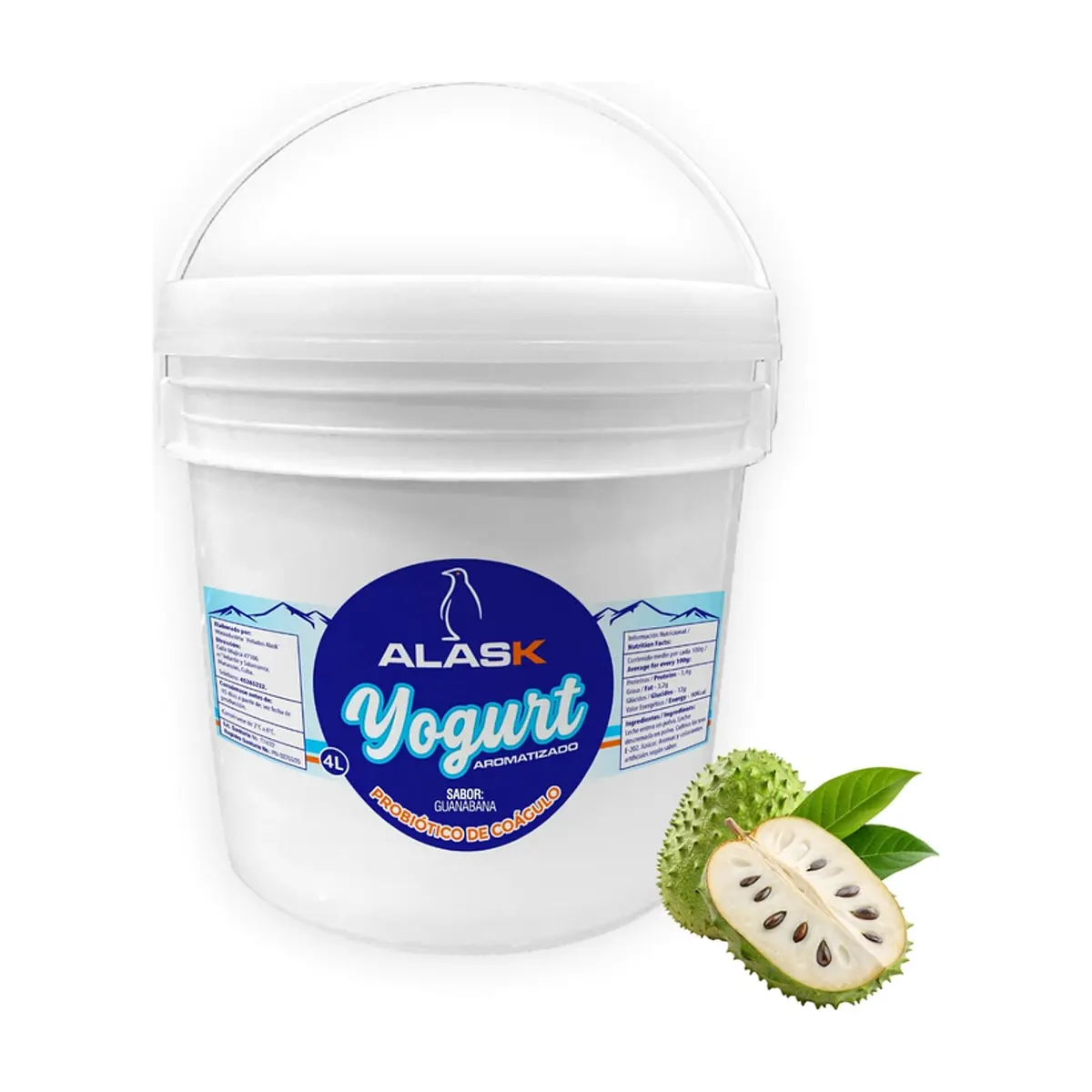 Yogurt probiótico de coágulo sabor guanábana Alask (4 L) - Miniatura 1