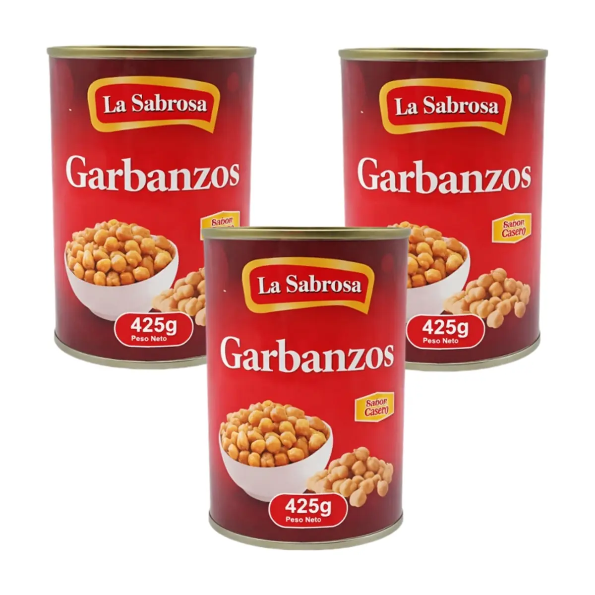 Garbanzos enlatados La Sabrosa (3 x 425 g / 14.99 oz)