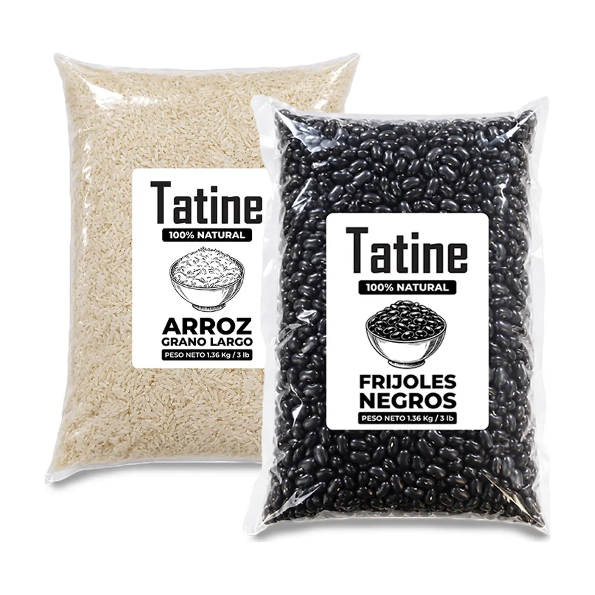 Combo básico Tatine #4: Frijoles negros Tatine + Arroz de grano largo Tatine