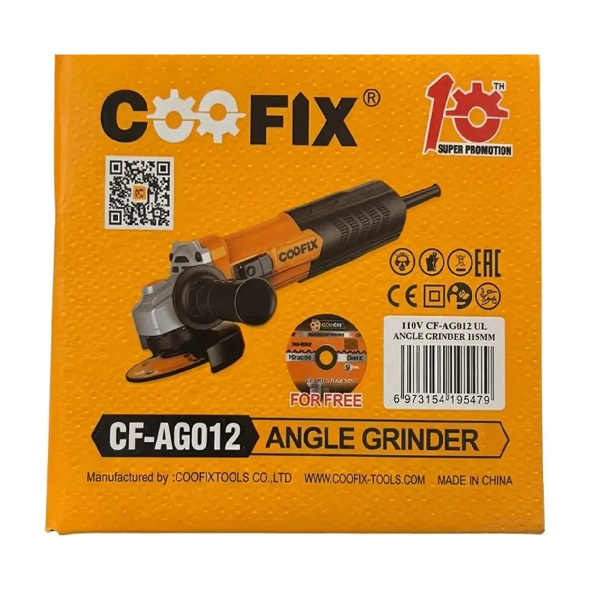 Amoladora angular de 11 000rpm con 6 discos de corte incluidos Coofix CF-AGO12 - Miniatura 4