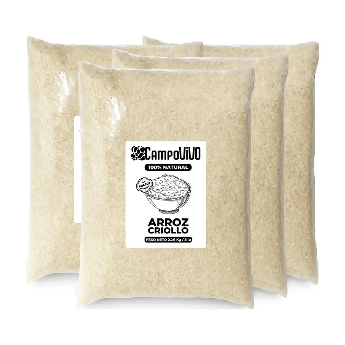 Arroz criollo Campo Vivo (4 x 2.26 kg / 5 lb)