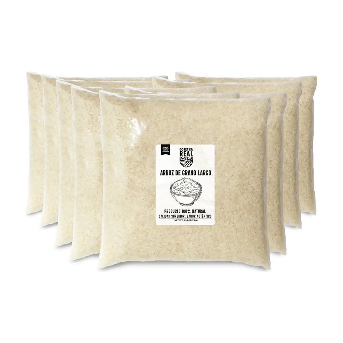 Arroz de grano largo Cosecha Real (8 x 3.17 kg / 7 lb)